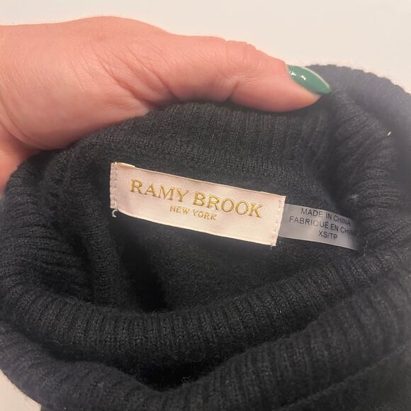 NEW Ramy Brook Black Cassidy Wool Turtleneck Sweater Top Size XS MSRP $275 - Picture 3 of 9